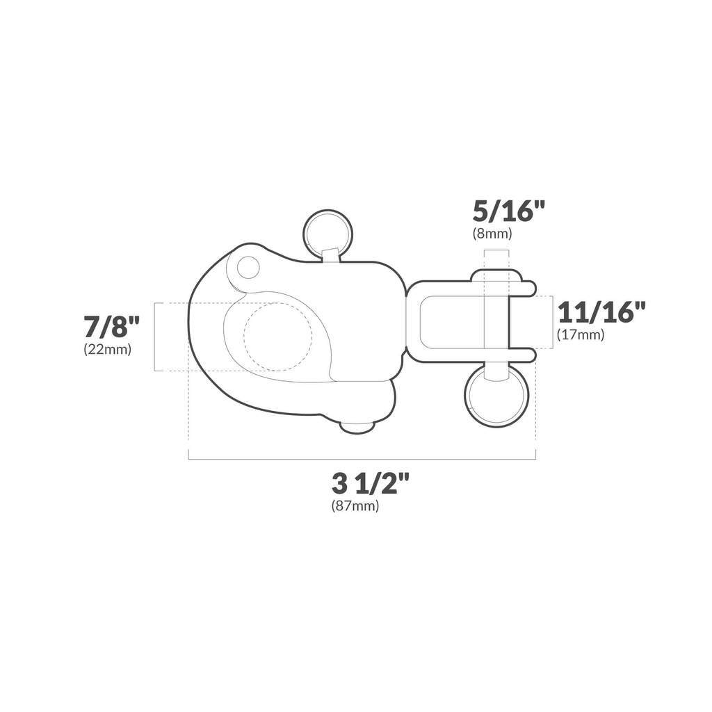 Tack Swivel Eye Snap Shackle, 3 1/2"-Canadian Marine &amp; Outdoor Equipment