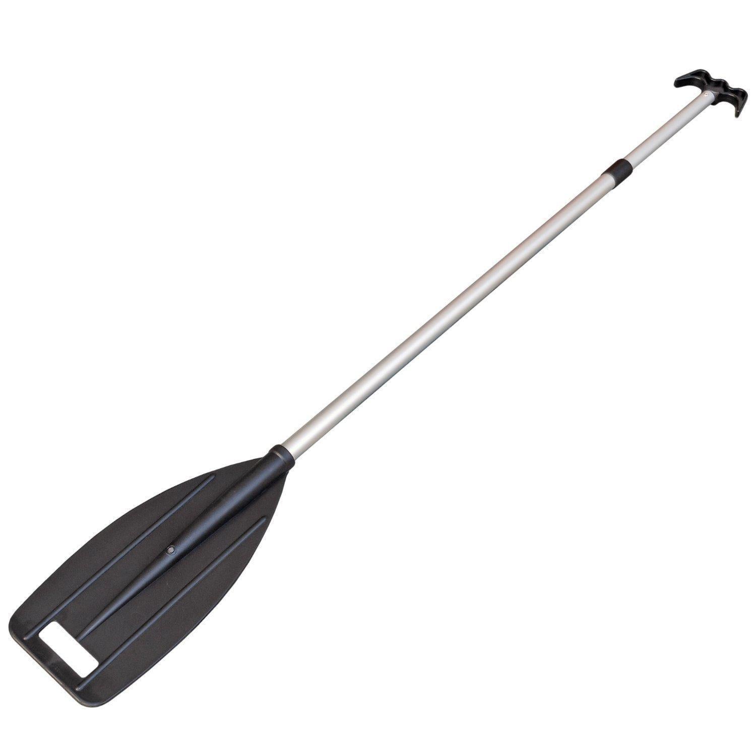Telescoping Dual Purpose Paddle and Boat Hook, Black, Extends from 45 in (114cm) to 72 in (183cm), Anodized Aluminum Shaft, ABS Plastic Blade-Canadian Marine &amp; Outdoor Equipment