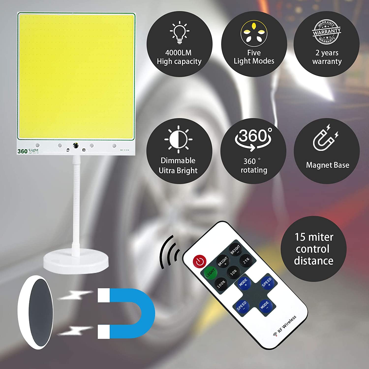 Ultra Bright COB LED Light Kit with Wireless Remote Control for Outdoors or Emergency Light - 12VDC-Canadian Marine &amp; Outdoor Equipment
