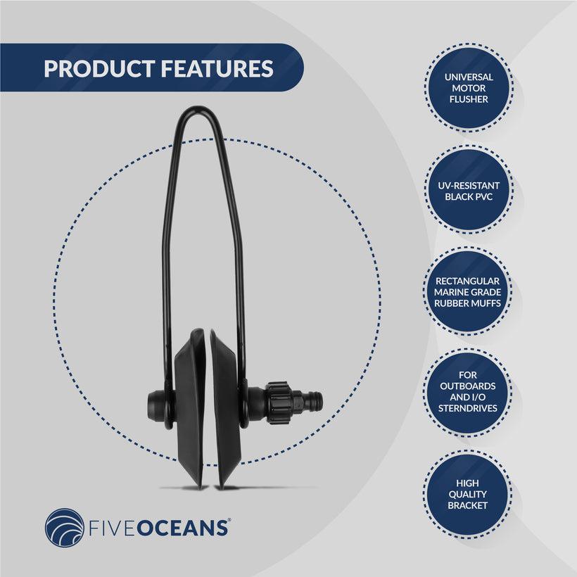 Universal Outboard Motor Flusher, Rectangular Marine Grade Rubber Muffs, For Outboard-I/O Sterndrives, with Garden Hose Connector, Connector-Canadian Marine &amp; Outdoor Equipment