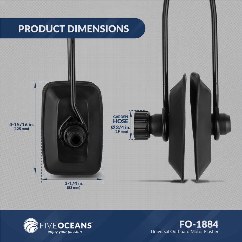 Universal Outboard Motor Flusher, Rectangular Marine Grade Rubber Muffs, For Outboard-I/O Sterndrives, with Garden Hose Connector, Connector-Canadian Marine &amp; Outdoor Equipment